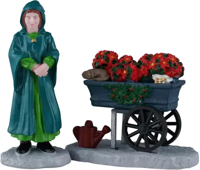 Lemax floral street vendor kerstdorp figuur type 4 Caddington Village 2026 - afbeelding 1
