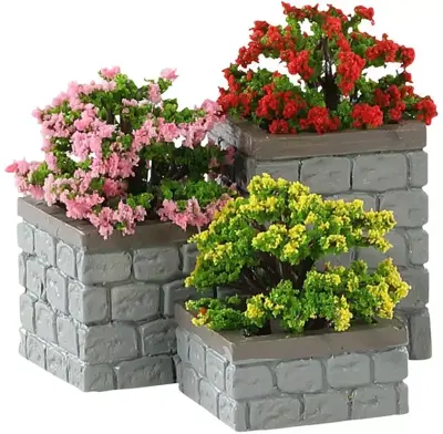 Lemax flower bed boxes s/3 kerstdorp accessoire Caddington Village 2018 - afbeelding 1