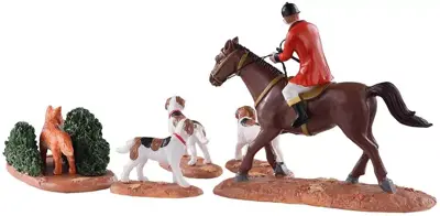 Lemax fox hunt s/5 kerstdorp tafereel Caddington Village 2020 - afbeelding 4