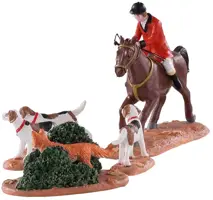 Lemax fox hunt s/5 kerstdorp tafereel Caddington Village 2020 - afbeelding 3