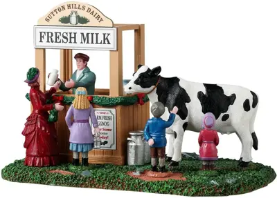 Lemax fresh milk stall kerstdorp tafereel Caddington Village 2024 - afbeelding 1