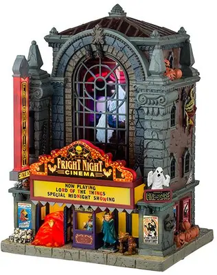 Lemax fright night cinema verlicht huisje Spooky Town 2025 - afbeelding 1