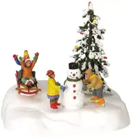 Lemax frolic in the snow bewegend kerstdorp tafereel 2004 - afbeelding 1