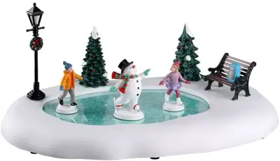 Lemax frosty goes ice skating bewegende schaatsbaan Vail Village 2022 - afbeelding 1
