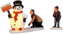 Lemax frosty's friendly greeting s/2 verlichte kerstdorp accessoire 1999 - afbeelding 1