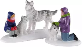 Lemax future sled dogs s/2 kerstdorp figuur type 3 Vail Village 2020 - afbeelding 1