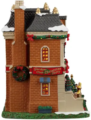 Lemax garden club christmas party verlicht kersthuisje Caddington Village 2026 - afbeelding 2