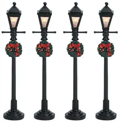 Lemax gas lantern street lamp s/4 verlichte straatlantaarn 2006 - afbeelding 1