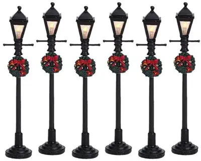 Lemax gas lantern street lamp s/6 verlichte straatlantaarn 2006 - afbeelding 1