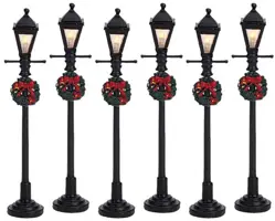 Lemax gas lantern street lamp s/6 verlichte straatlantaarn 2006 - afbeelding 1