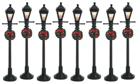 Lemax gas lantern street lamp s/8 verlichte straatlantaarn 2006