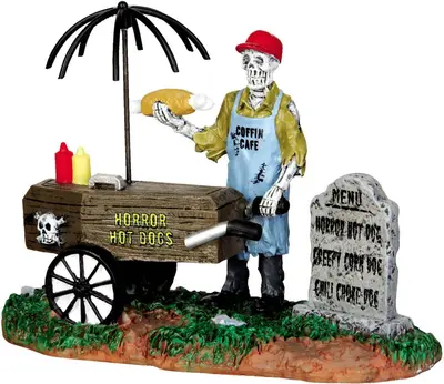 Lemax ghoul hot dog vendor halloween figuur Spooky Town  - afbeelding 1