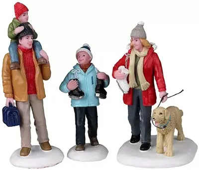 Lemax going skating s/3 kerstdorp figuur type 5 Vail Village 2022 - afbeelding 1