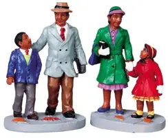 Lemax going to church, s/2 kerstdorp figuur type 4 Caddington Village 2009 - afbeelding 1