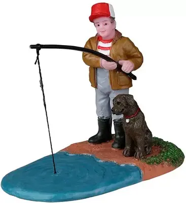Lemax gone fishin’ kerstdorp figuur type 2 Vail Village 2022 - afbeelding 1