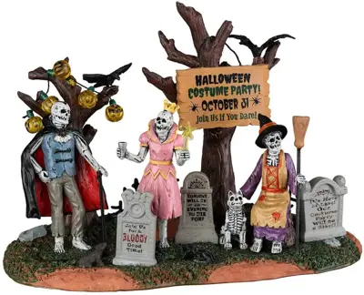 Lemax graveyard costume party tafereel Spooky Town 2022 - afbeelding 1