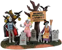 Lemax graveyard costume party tafereel Spooky Town 2022 - afbeelding 1
