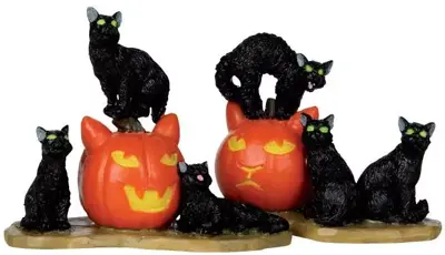 Lemax halloween cats s/2 halloween figuur Spooky Town 2011 - afbeelding 1