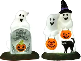 Lemax happy halloween ghosts, set of 2 verlichte accessoire Spooky Town 2022 - afbeelding 1