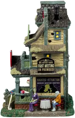 Lemax haunted attraction verlicht huisje Spooky Town 2024 - afbeelding 3