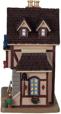 Lemax hazel's hideaway verlicht kersthuisje Caddington Village 2025 - afbeelding 4