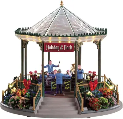 Lemax holiday garden green bandstand bewegende draaimolen 2019 - afbeelding 1