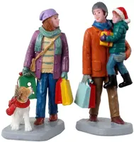 Lemax holiday shoppers, s/2 kerstdorp figuur type 4 2021 - afbeelding 1