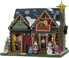 Lemax holly & ivy's christmas yard decor verlicht kersthuisje Vail Village 2026 - afbeelding 1