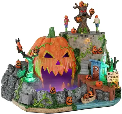 Lemax isle of creepy jacks huisje Spooky Town met rook effecten 2022 - afbeelding 1