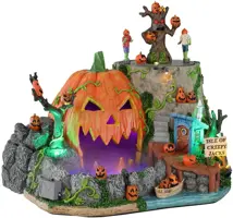 Lemax isle of creepy jacks huisje Spooky Town met rook effecten 2022 - afbeelding 1