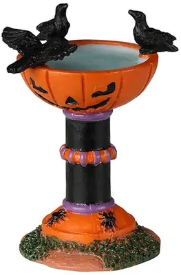 Lemax jack-o-lantern birdbath accessoire Spooky Town 2022 - afbeelding 1