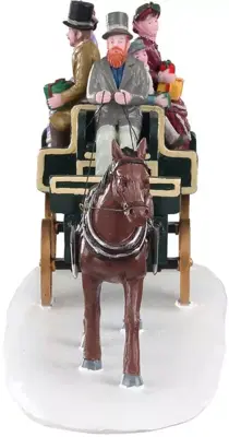 Lemax jaunting car kerstdorp tafereel Caddington Village 2020 - afbeelding 2