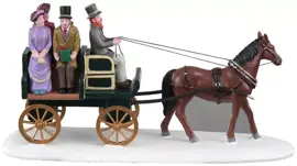 Lemax jaunting car kerstdorp tafereel Caddington Village 2020 - afbeelding 4