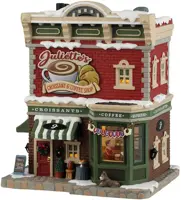 Lemax juliette's croissant & coffee shop verlicht kersthuisje Caddington Village 2024 - afbeelding 1