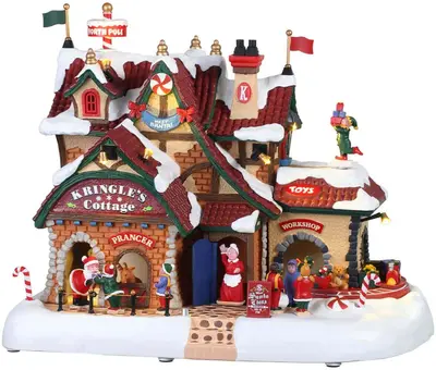 Lemax kringle's cottage bewegend kersthuisje Santa's Wonderland 2019 - afbeelding 1