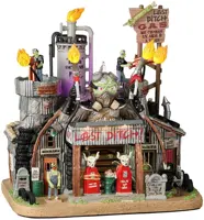 Lemax last ditch gas & salvage verlicht huisje Spooky Town 2022 - afbeelding 1