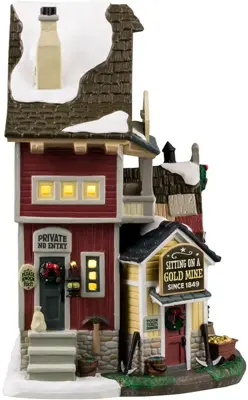 Lemax lazy gorge gems & gold mine verlicht kersthuisje Vail Village 2024 - afbeelding 2