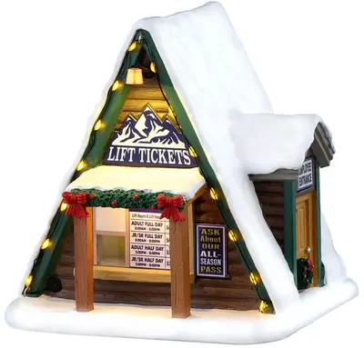 Lemax lift ticket booth verlicht kersthuisje Vail Village 2026 - afbeelding 1