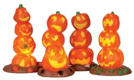 Lemax light up pumpkin stack s/4 verlichte accessoire Spooky Town 2013 - afbeelding 1