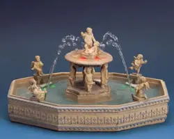 Lemax lighted village square fountain bewegend kerstdorp tafereel 2001 - afbeelding 2