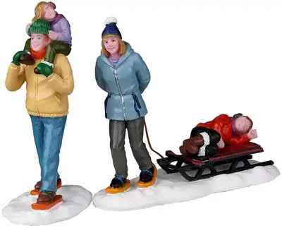 Lemax long day snowshoeing s/2 kerstdorp figuur type 4 Vail Village 2022 - afbeelding 1