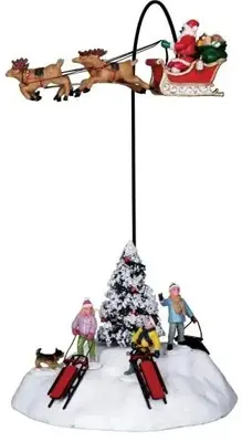 Lemax look, there is santa ! vliegende kerstman 2021 - afbeelding 1