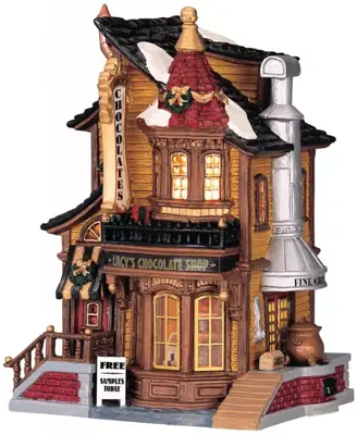 Lemax lucy's chocolate shop verlicht kersthuisje Caddington Village 2004 - afbeelding 1
