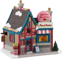Lemax madeline's macarons verlicht kersthuisje Caddington Village 2024 - afbeelding 1