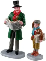 Lemax merry newsboy, set of 2 kerstdorp figuur type 2 Caddington Village 2023 - afbeelding 1