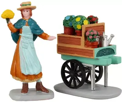 Lemax merry's garden cart s/2 kerstdorp figuur type 4 Caddington Village 2022 - afbeelding 1
