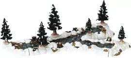 Lemax mill stream fork kerstdorp accessoire 2001 - afbeelding 1