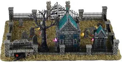 Lemax misty crypt graveyard verlicht tafereel Spooky Town 2026 - afbeelding 4