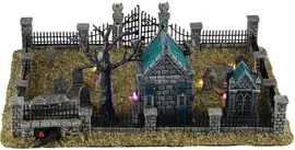 Lemax misty crypt graveyard verlicht tafereel Spooky Town 2026 - afbeelding 4