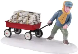 Lemax morning news kerstdorp figuur type 3 Caddington Village 2020 - afbeelding 1